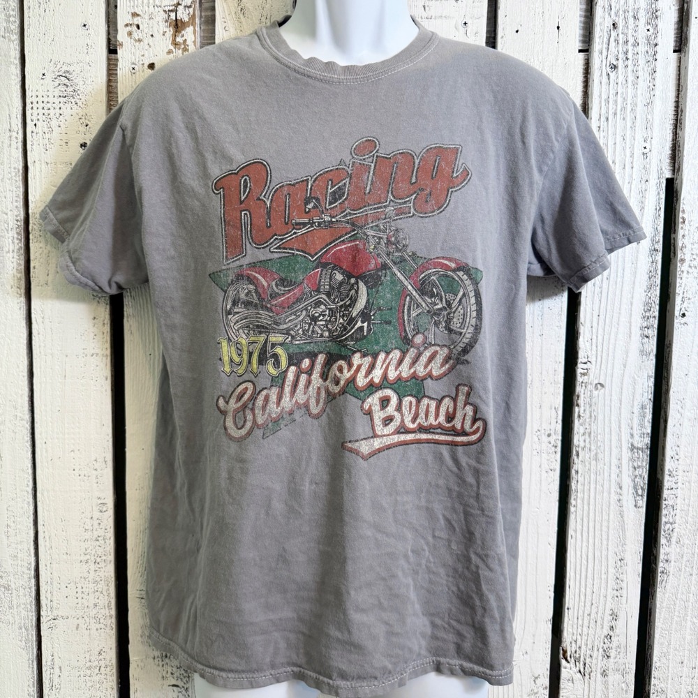 Full Tilt Racing 1975 California Beach T-Shirt Men's Small 90s Grunge Vibes gray